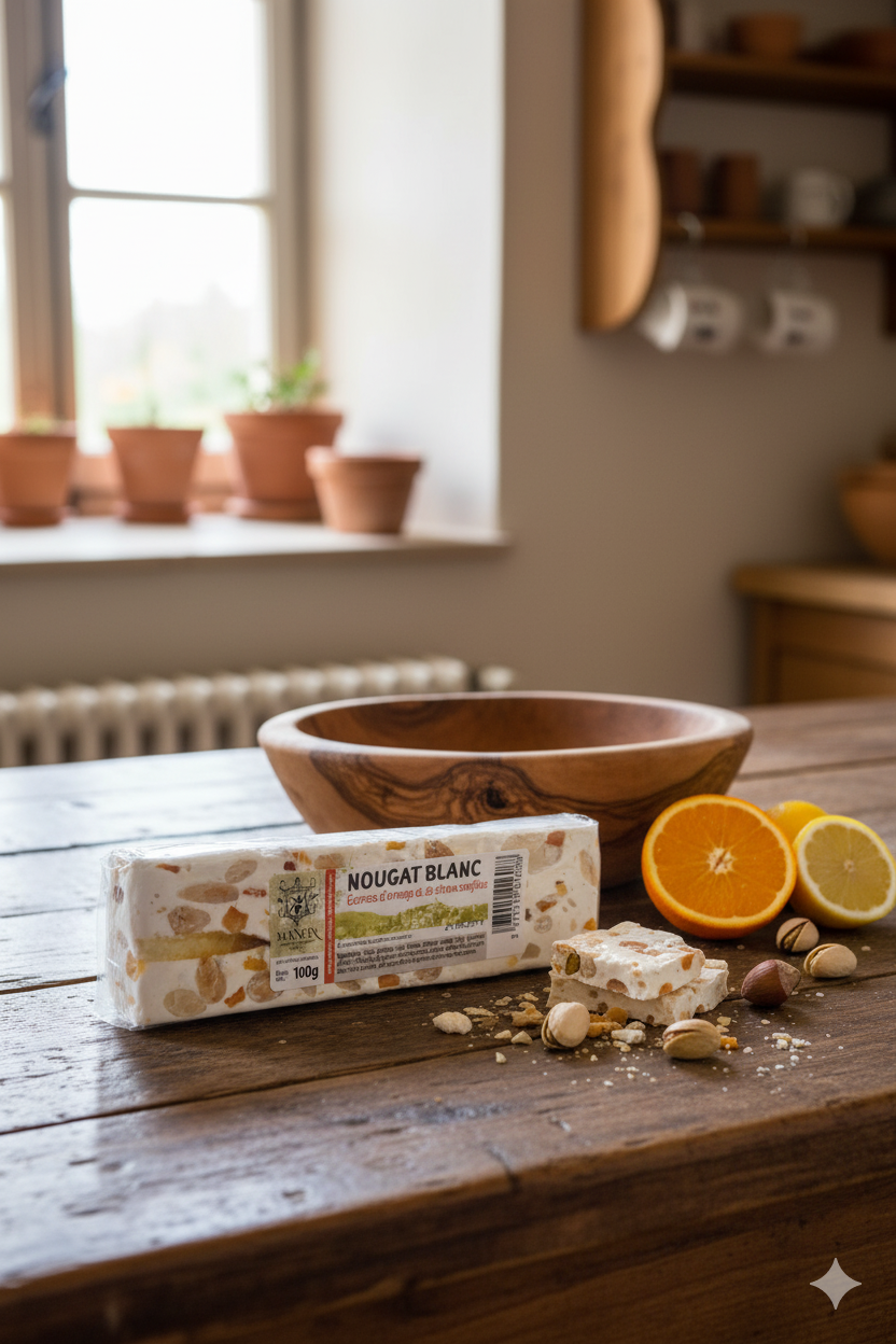 Nougat mit Orange und Zitrone